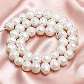THRELE 40pcs Natural Freshwater Pearl Strand, 9-10mm Potato Pearl Beads for Jewelry Making, Crafting, DIY Bracelets and Necklaces