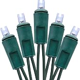 60 LED Mini Christmas Lights Cool White Green Wire String Lighting Indoor Outdoor Xmas Tree Garden Holiday Party Decor UL Certified Indoor & Outdoor String Lights
