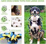 SHARLOVY Large Tough Chew Toys for Aggressive Chewers 9 Pack Rope Tug Ball view 2