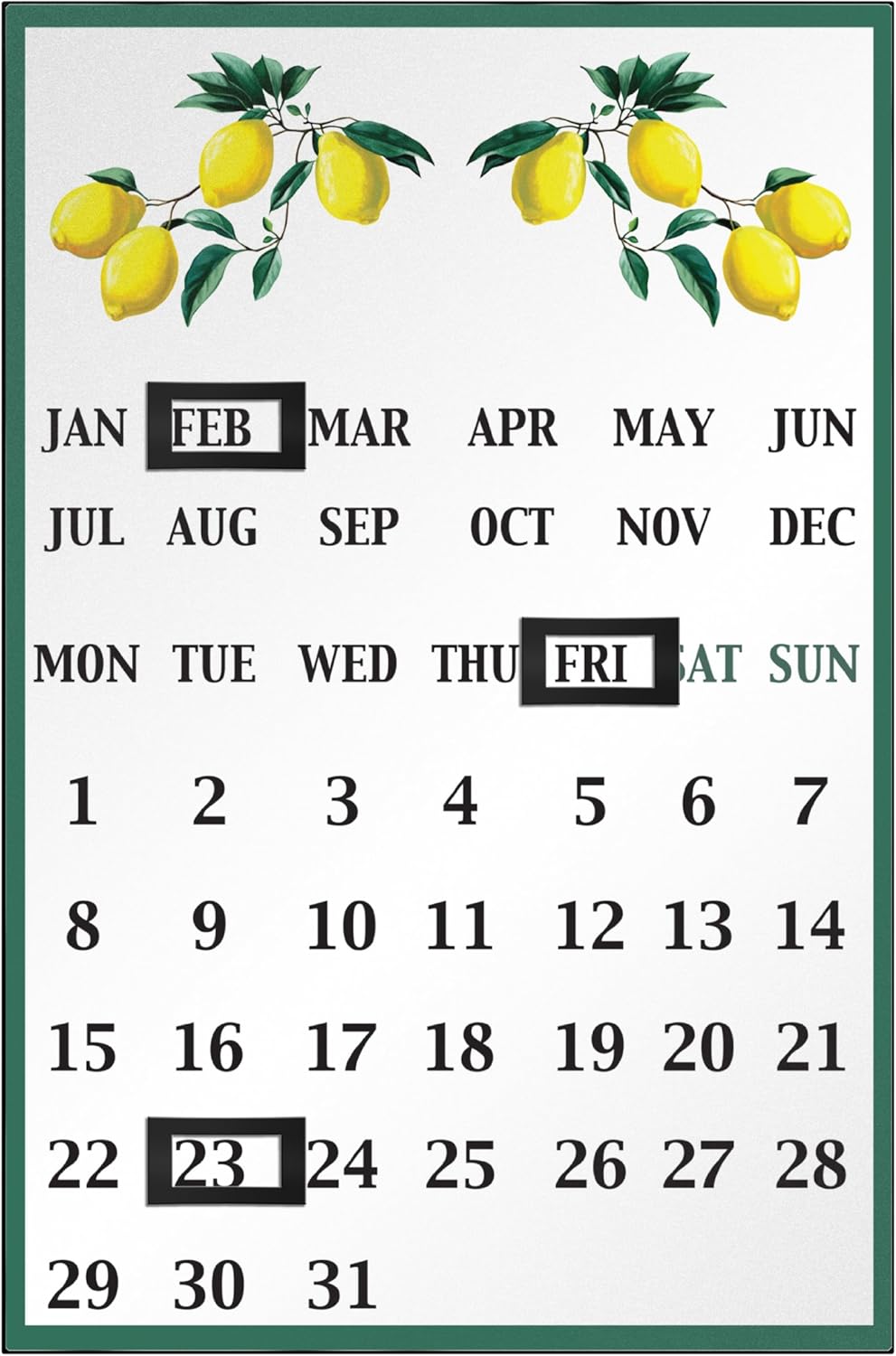 Premier Housewares Lemon Tree Magnetic Calendar, 38 x 25 cm
