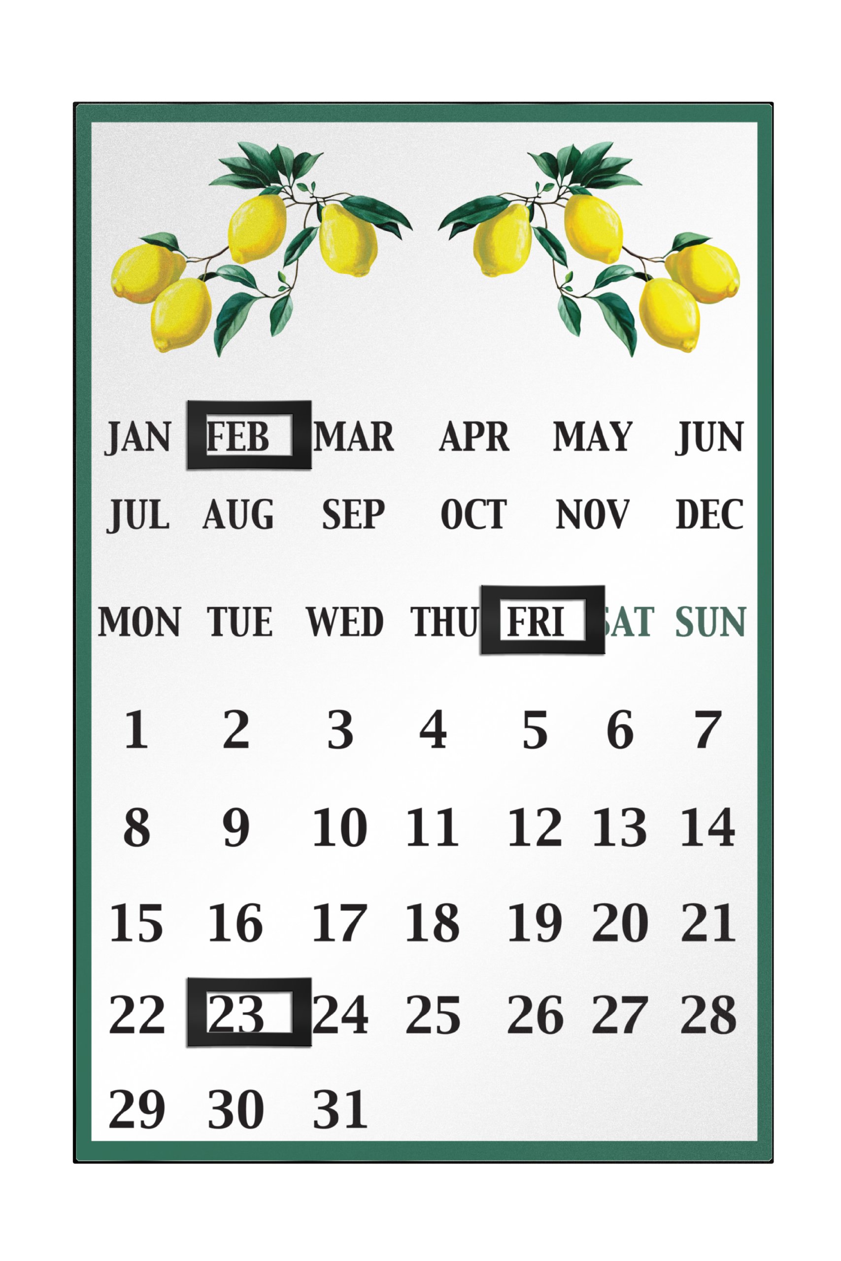 Premier Housewares Lemon Tree Magnetic Calendar