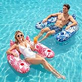 Korlon Pool Floats Adult, 3Pack/2Pack/1Pack Inflatable Pool Float Chair | Portable Pool Floaties Lounger for Adults Summer Swimming Pools, Parties, Beach, Lakes, and Rivers