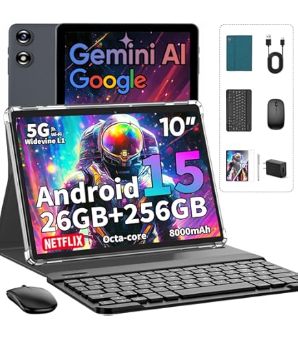 Amazon.com : 2026 Android 15 Tablet with Keyboard, 26GB+256GB+2TB