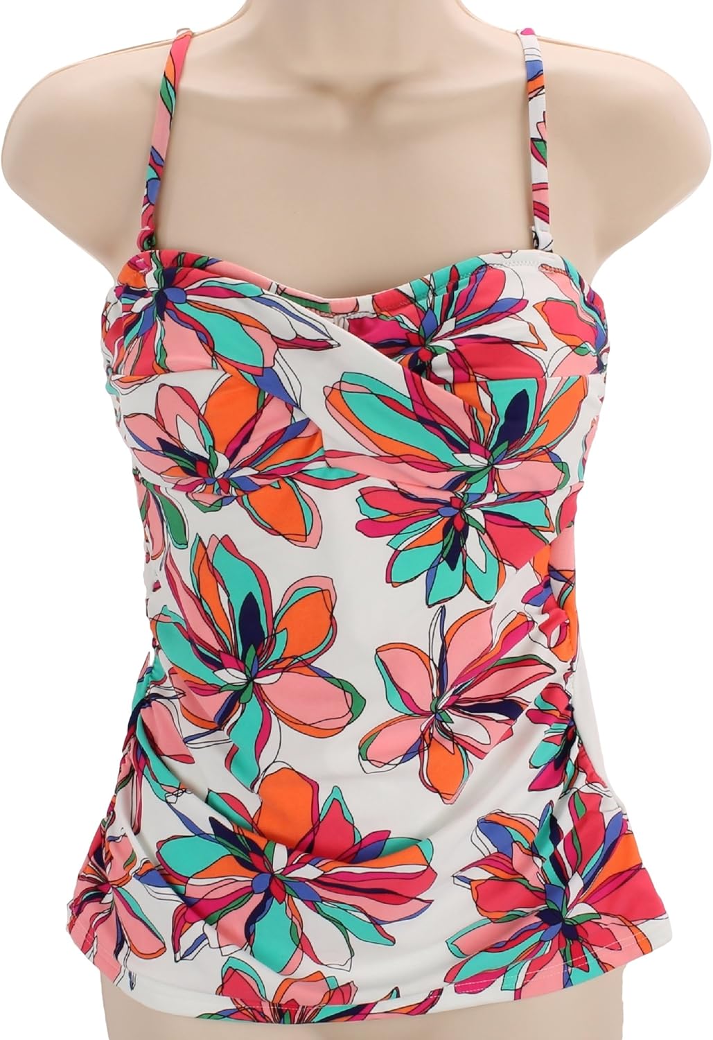 Croft & Barrow Floral Print Bust Enhancer Twist Tankini 6 at Amazon Women’s Clothing store