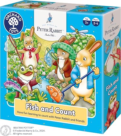 Orchard Toys Peter Rabbit Fish and Count Counting Board Game 3+ 2-4 Players