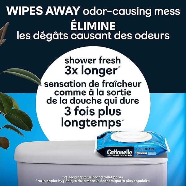 COTTONELLE FRESH CARE FLUSHABLE CLEANSING CLOTHS REFILL, 42 COUNT (PACK OF 2)