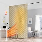 RYB HOME Thick Quilted Thermal Insulated Door Curtain for Winter, W48 x L96 | Room Divider, Energy Saving, Window Treatment, for Bedroom Living Room, Waterproof &amp; Stain-Resistant, Summer, Mocha, 1 Panel