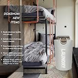 DOKEHOM 82L Large Collapsible Laundry Basket with Aluminum Handle Grey view 2
