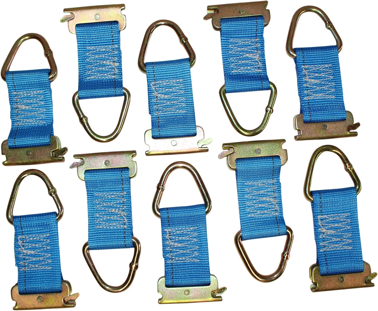 12-Pack Yellow E Track Rope Tie Offs With D Rings - 2x6 Inch, Heavy Duty Tie Down Straps For Trailers & Trucks