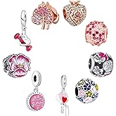 9Pcs Plated Silver Spacer Beads Charms fit Pandora Pendants Bracelet Dangle Pack Set Gold