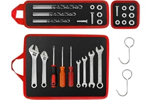 Magnetic Tool Mat Set with Hook, 12.6" x 9.8" Non-Slip Magnetic Pads, 3 Different Size Parts Tool Holder Pad for Mechanics, G