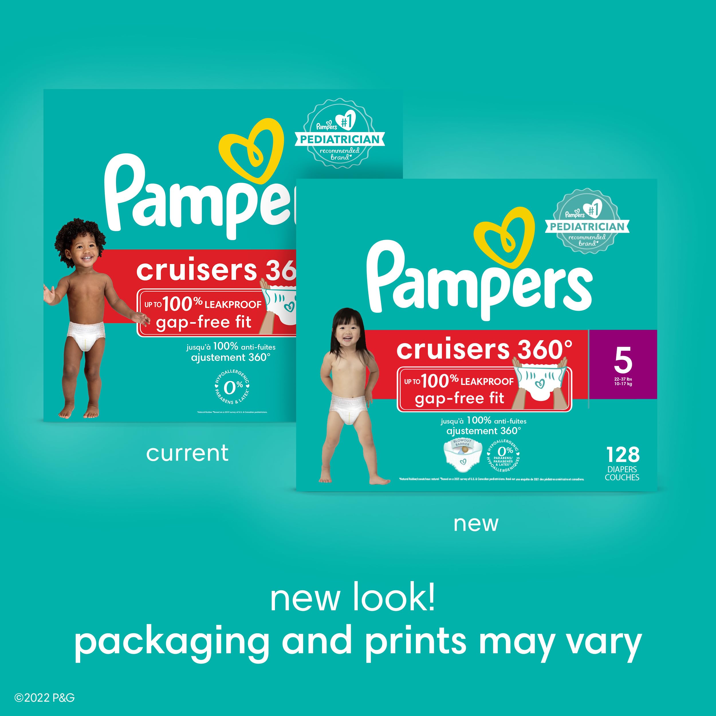 Pampers Cruisers 360 Diapers - Size 7, 44 Count, Pull-On Disposable