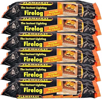 Flamefast Instant Light Smokeless Fire Logs Case Of 24 Logs