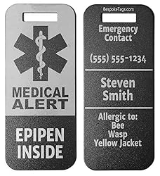 Medic Alert Tag"Epipen Inside" - Customized