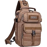 WITZMAN Sling Bag for Men Canvas Crossbody Bags Large Vintage Shoulder Bags for Men Travel, Casual, Daily（A8021 Brown）