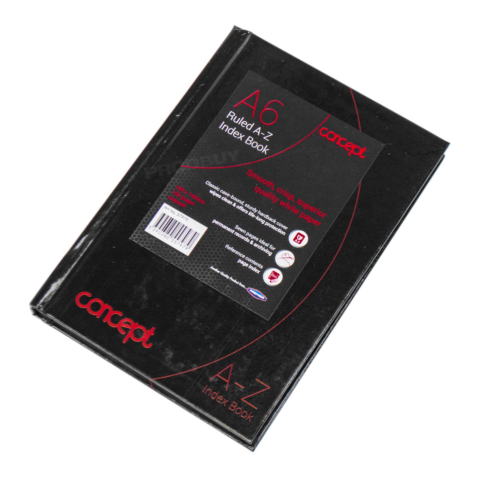 ProdBuy Limited Pocket A6 A-Z Tabbed Address Index Book Black Hardback Paper Notebook Organiser,Navy Blue