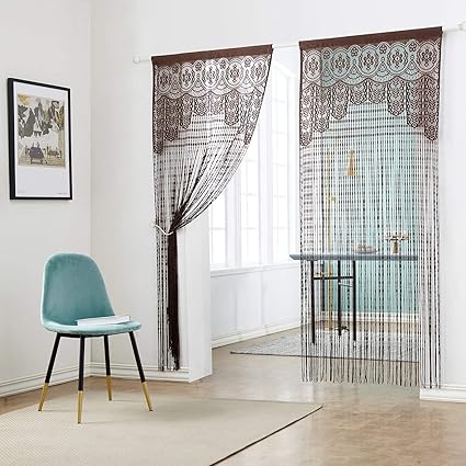 Amazon Com Taiyuhomes Lace Door Srting Curtain Warm Sheer