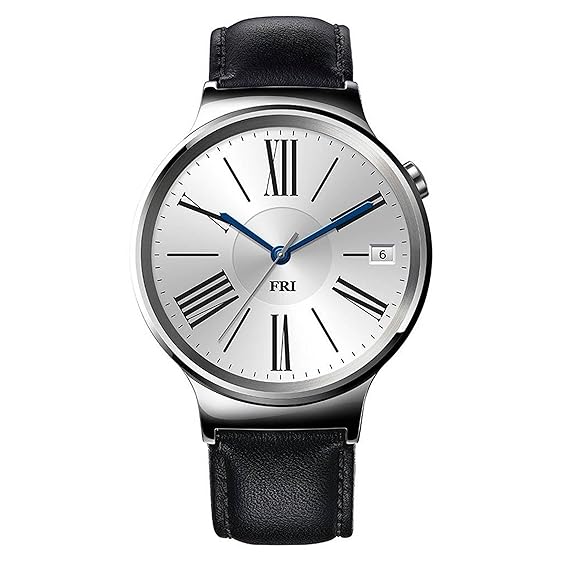 Huawei Watch Stainless Steel with Black Suture Leather Strap (US Warranty)