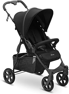 Circle Buggy - Treviso 4 - leichter Sportwagen mit Liegeposition, Kinderbuggy bis max. 15 kg, Reisebuggy, Kinderwagen klein zusammenklappbar - Woven Black