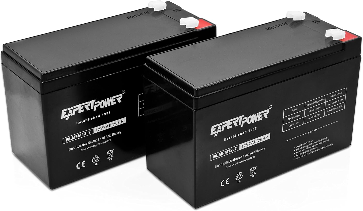 ExpertPower Standard 12V 7AH Rechargeable SLA Battery, (EXP1270-2) - 2 Pack: Home Audio & Theater