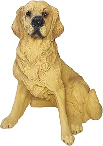 GAOBEI Golden Retriever Sitting Dog Figurine Resin Sculpture Outdoor Statues for Home Decor Gift for Indoor Outdoor Home Or Office Living Room(Golden Retriever)