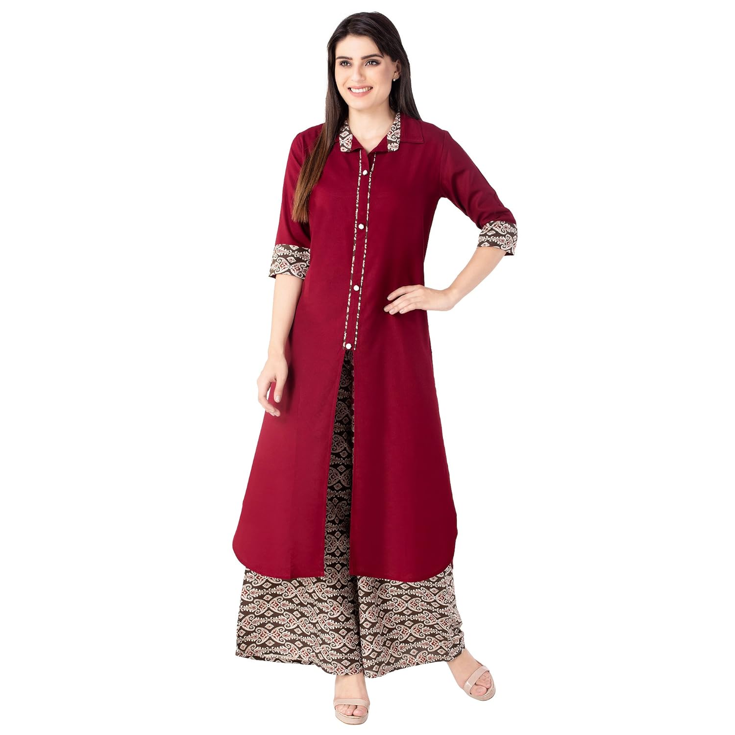 khushal women's rayon kurta with palazzo set