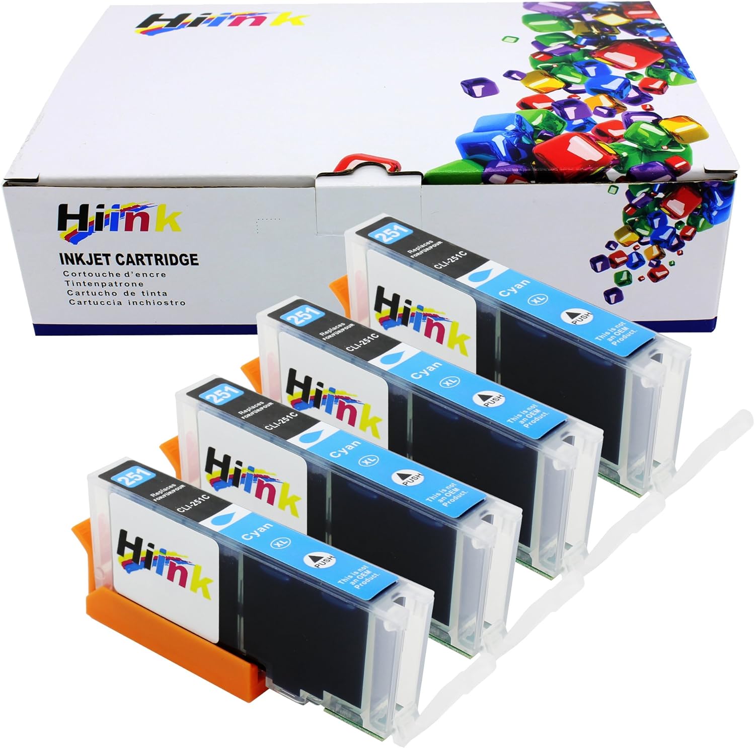 Hi Ink 4 Pack cli251xl cli251xl Cyan Ink Cartridge