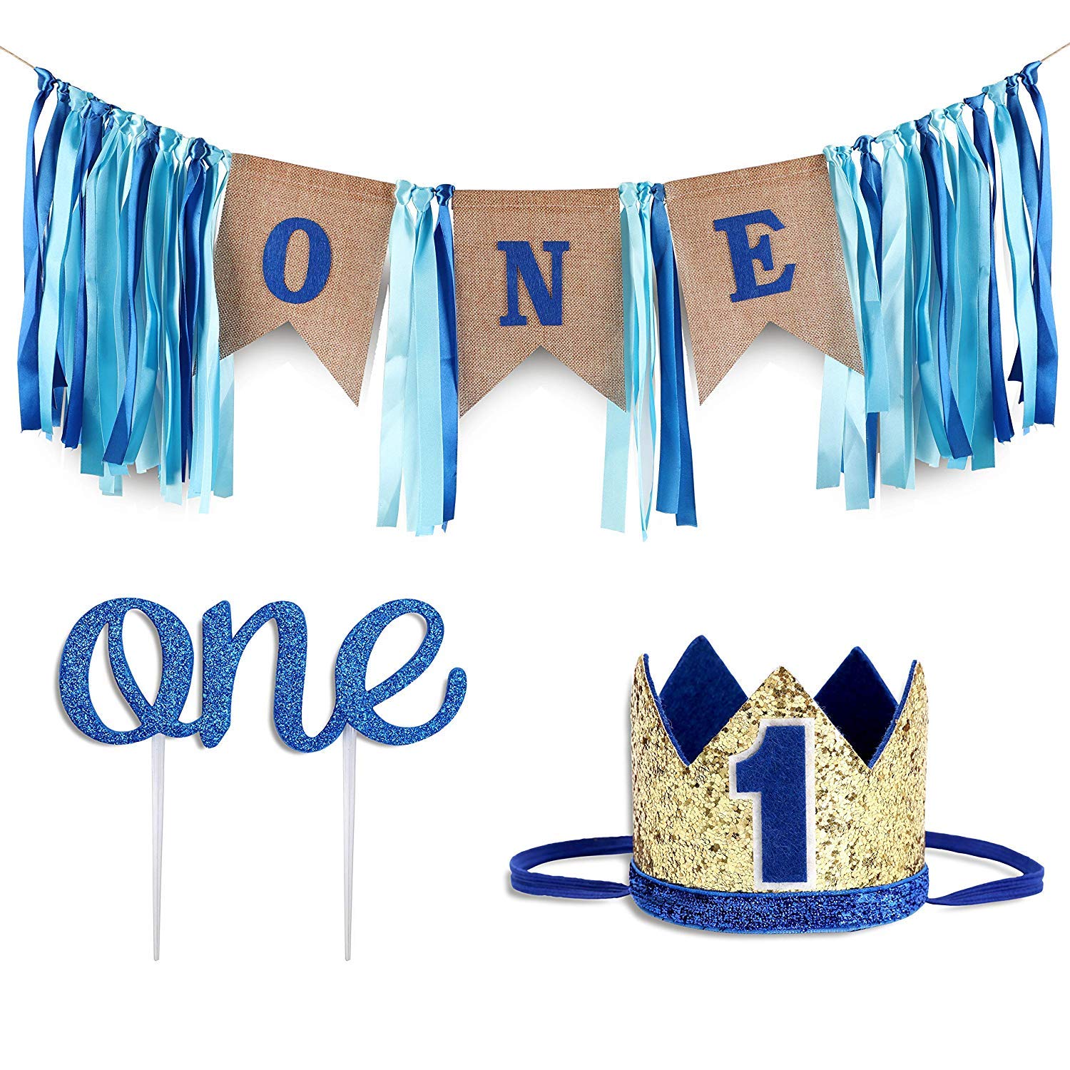 Baby 1st Birthday Boy Decorations With Crown Baby Boy First