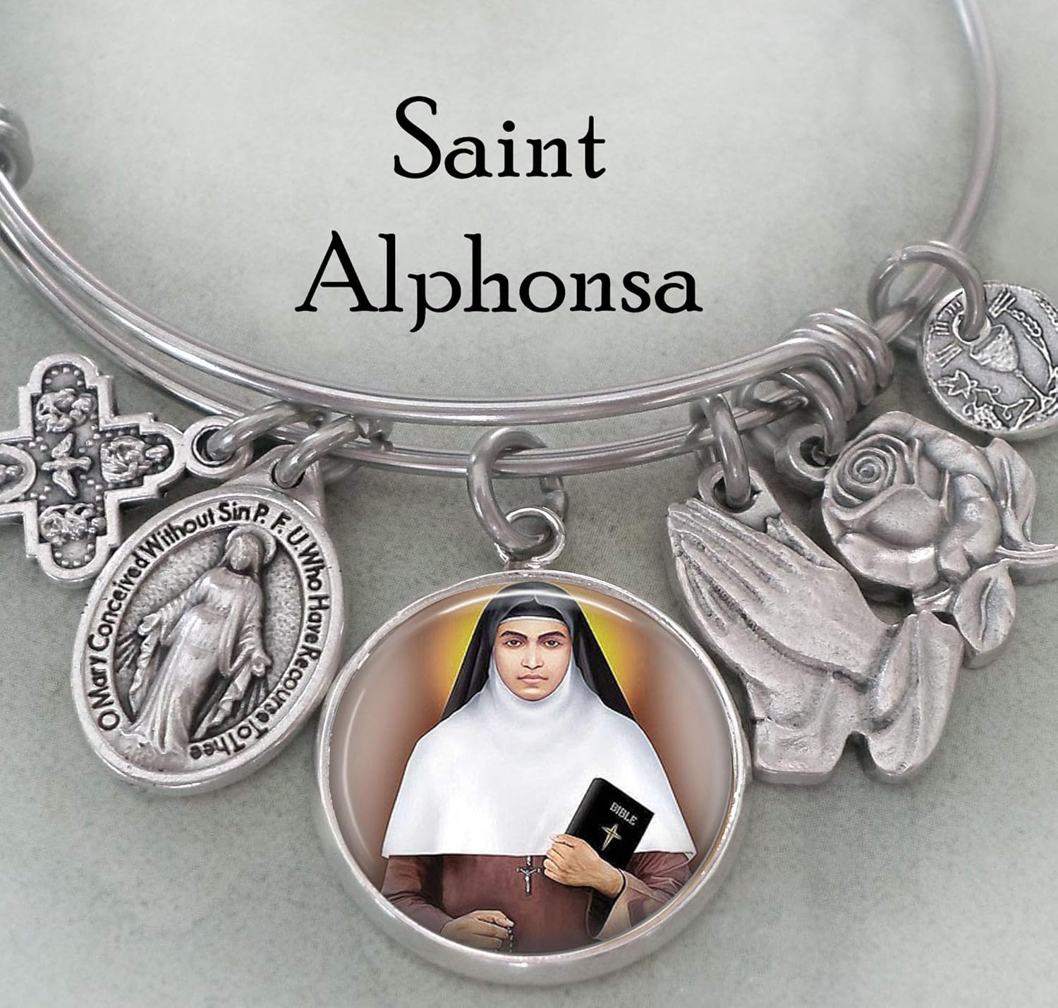 Amazon Com St Alphonsa Bangle Bracelet Catholic Patron