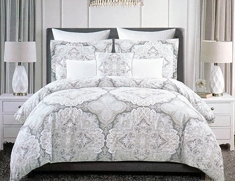Tahari Home 3pc Fullqueen Housse De Couette Grand Médaillon
