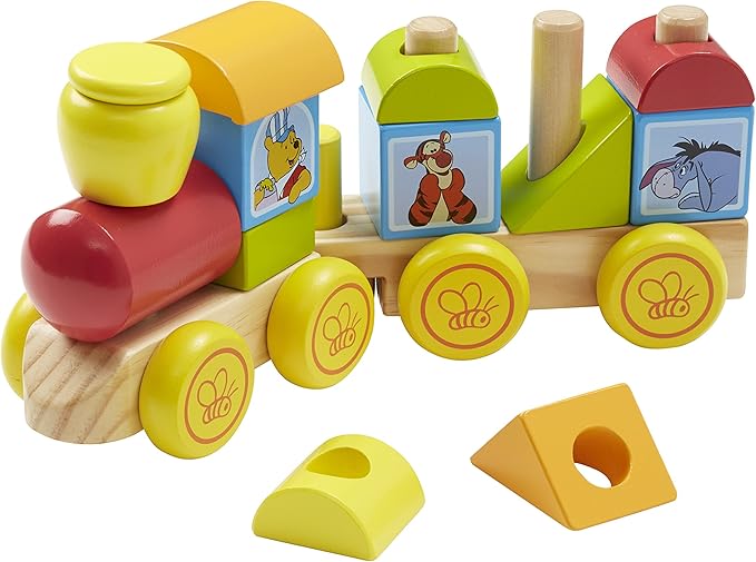 Disney Baby Winnie the Pooh Wooden Stacking Train: Amazon.co.uk: Toys ...
