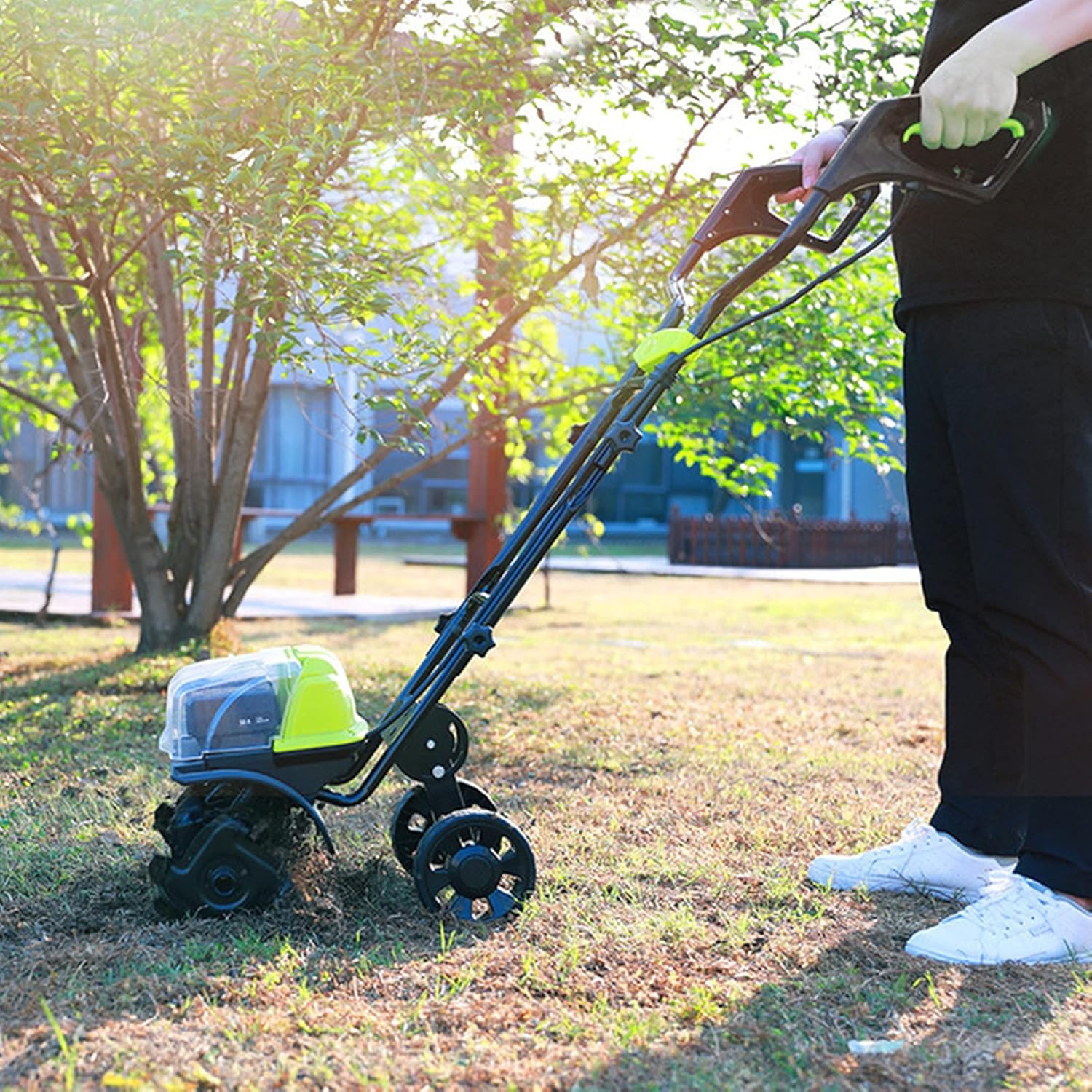 Electric Tiller Rotavator, 14Inch 40Volt LithiumIon Cordless