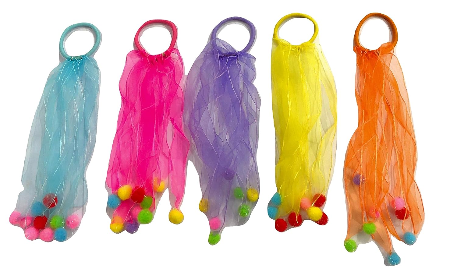 Buy Aurawing In Fashionable Multi Colour 5 Hair Bands With Ribbons