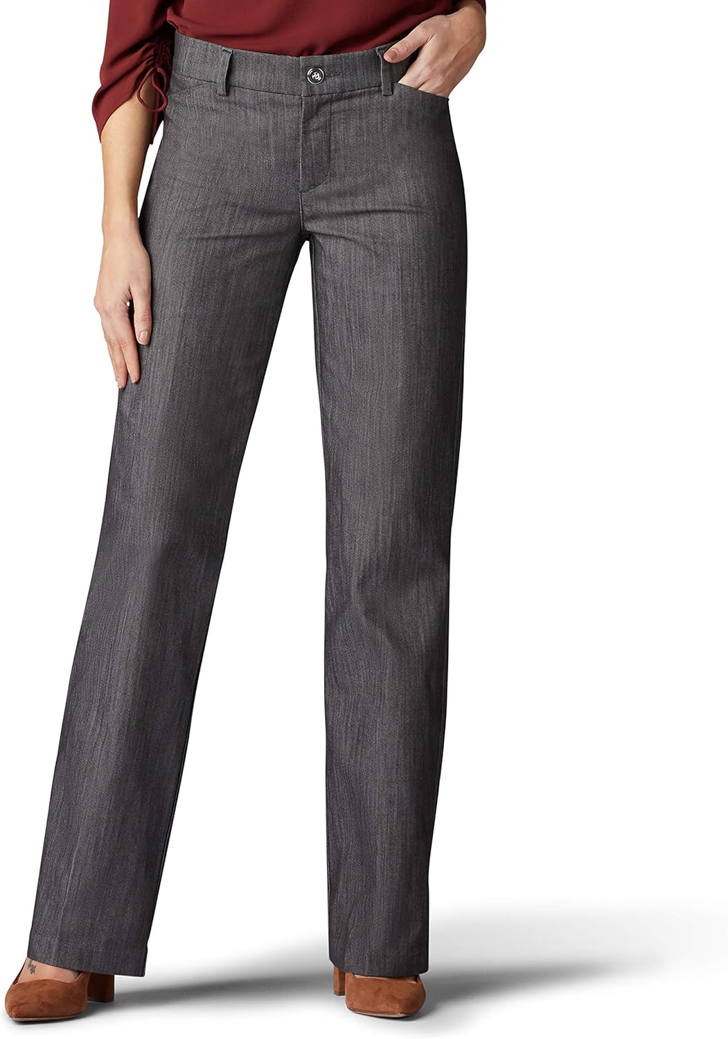 Lee Women's Flex Motion Regular Fit Trouser Pant at  Women’s Clothing store