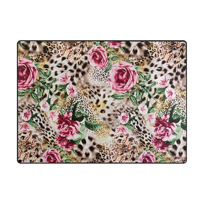 Mehrfarbig Leopardenmuster Fur Wohnzimmer Rosenmuster Textil 5 3 X