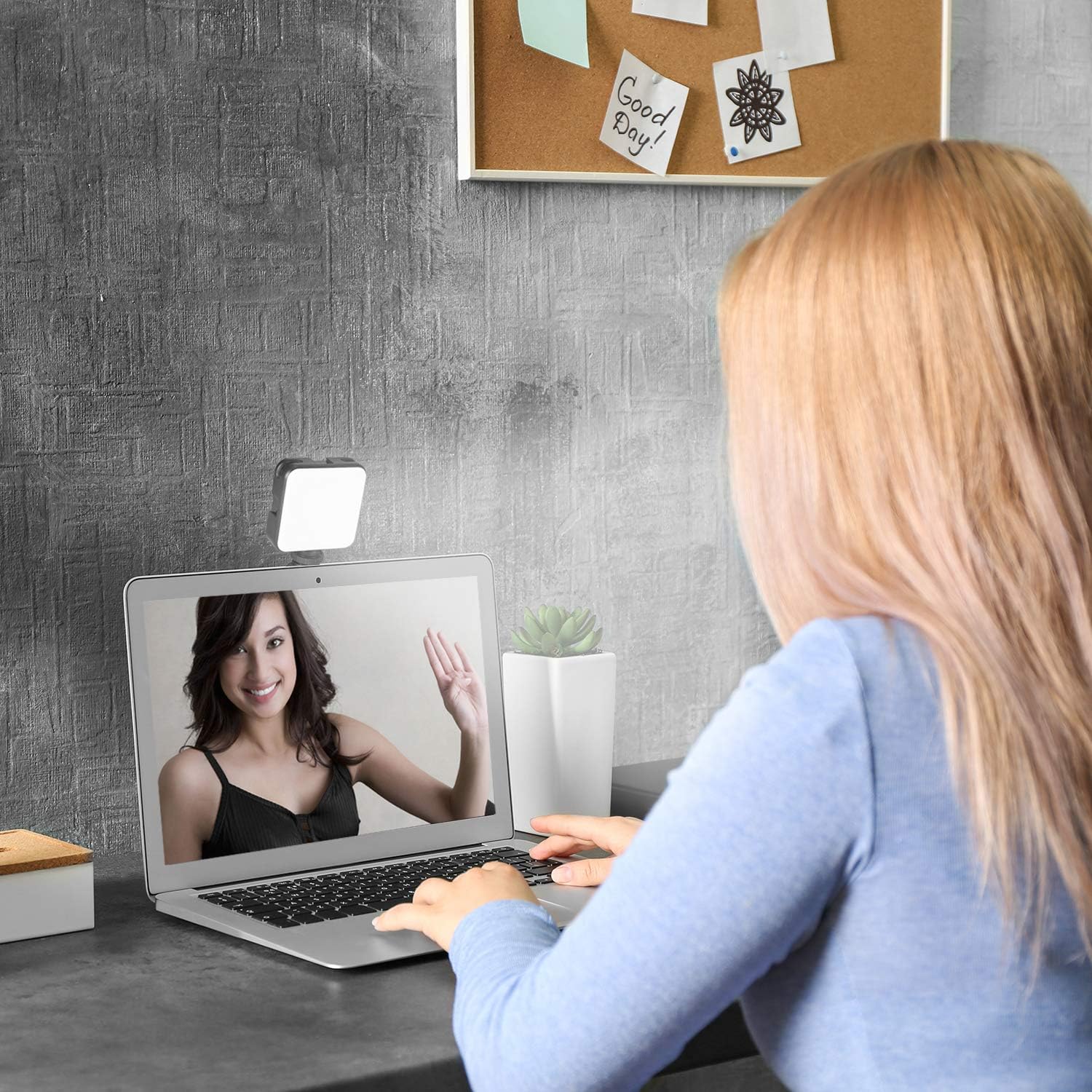 Video Conference Lighting Kit, Foxin Light for Video Conferencing, Lighting for Video Conferencing/Remote Working//Zoom Calls/Self Broadcasting/Live Streaming, Stronger Suction with Tape : Camera & Photo