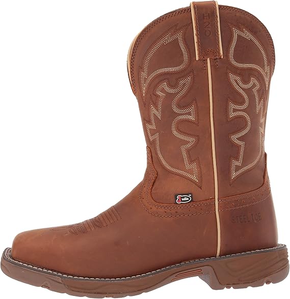 justin men's stampede tan waterproof work boots