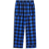 Arshiner Boys Pajama Pants Soft Long PJ Bottoms Plaid Lounge Pants for Boys 6-14 Years