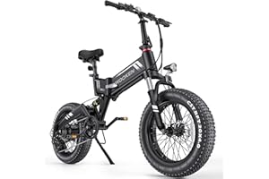 TotGuard Electric Bike, 20" Electric Bike for Adults 500W Brushless Motor (Peak 750W), 20MPH Fat Tire Ebike, Foldable Adult Electric Bicycles with 48V 10Ah Removable Battery, Professional 7-Speed