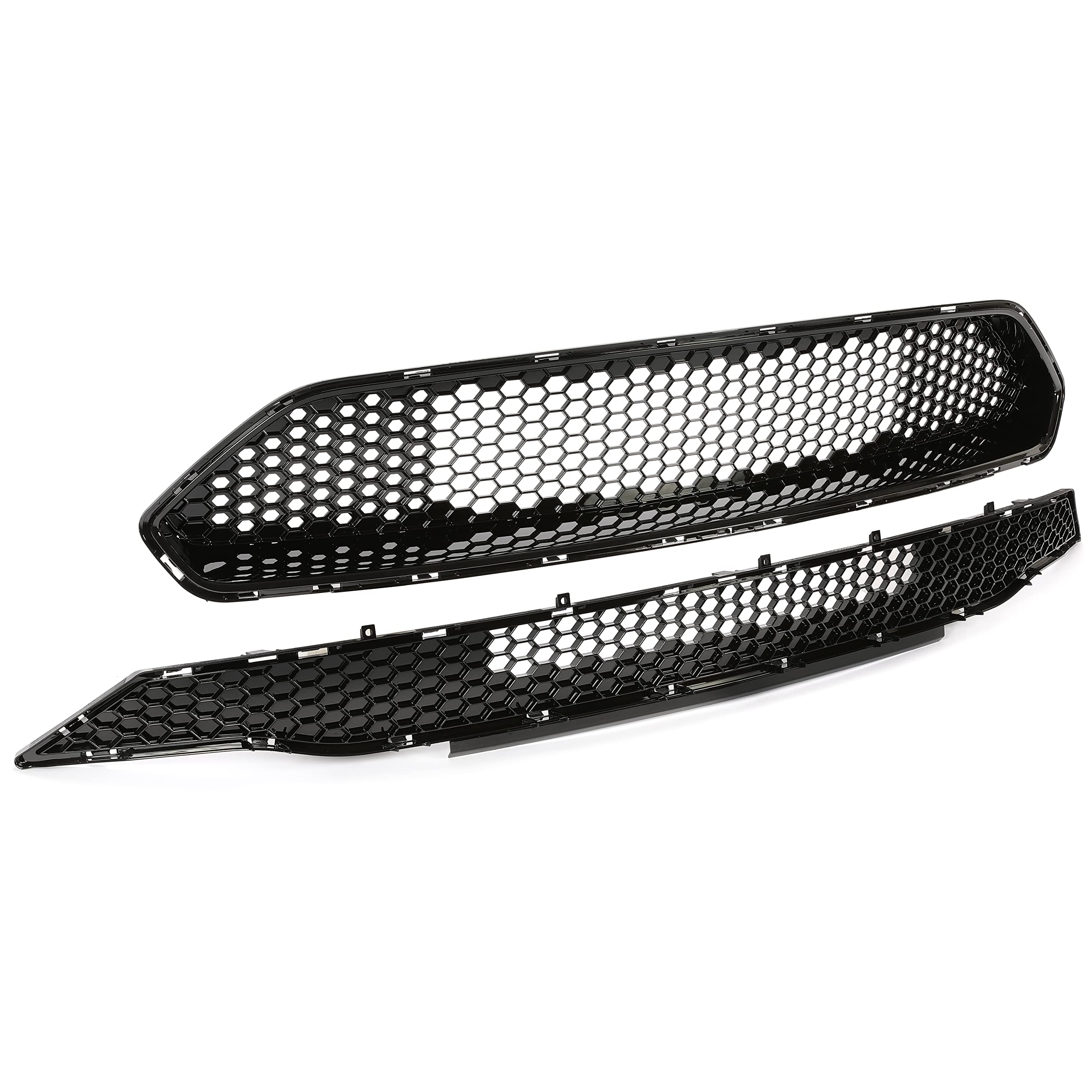 HECASA Black Honeycomb Upper & Lower Grille for 2018-2023 Ford Mustang | Aggressive Style