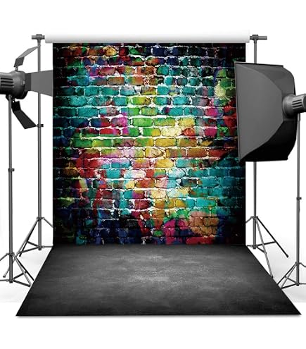 Fotohintergrund Graffiti-Backsteinwand | 8x3 M, Vinyl, Für Studio, Party & Halloween