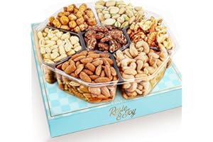 ROSIE & JOY Gourmet Mixed Nuts Gift Basket | Christmas Platter Includes 7 Assortments of Delicious Premium Nuts, Ideal for Christmas, Corporate Gifts & Special Occasions