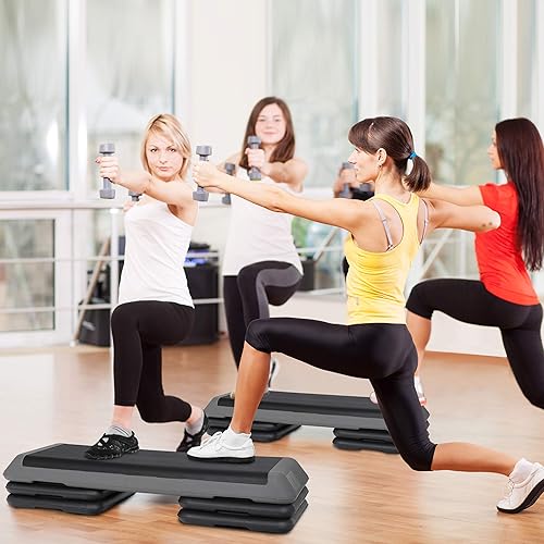 JungleA 43'' Exercise Step Platform, Large Non Slip Aerobic