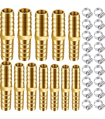 LTWFITTING 90 Deg Elbow Brass Barb Fitting 3/8-Inch Male BSPT X 10mm ID Hose (Pack Of 5