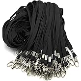 Bird Fiy Black Lanyard 100 Pack Bulk Lanyards for Id Badges Holders Each Lanyard 17 Inch with 360Β° Swivel Hook