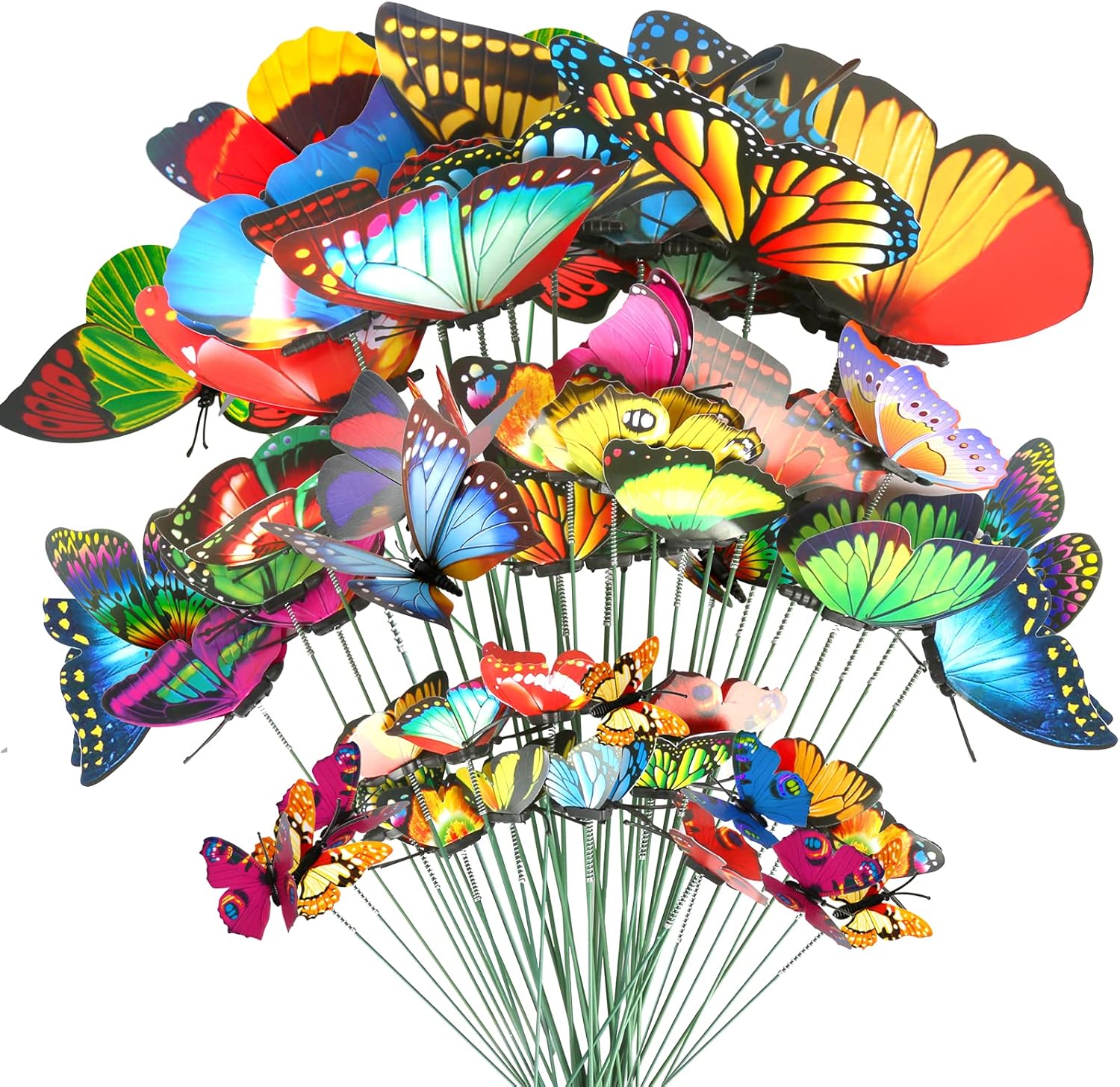 Decorative Garden Stakes - Teenitor 40 Pcs Butterfly Stakes, 5 Different Size Garden Ornaments Patio Decor Butterfly Party Supplies Outdoor Yard Stakes Decorative