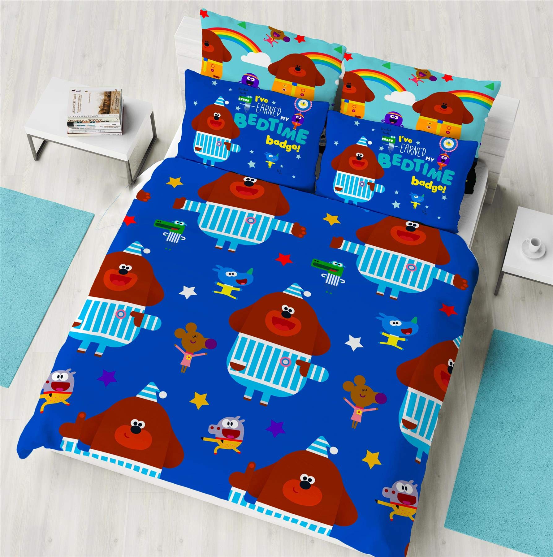 Hey Duggee Double Duvet Cover - Bedtime Hug Design - Official Reversible Bedding Set - Polycotton