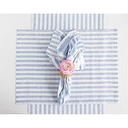 Solino Home Stripe Linen Table Runner 48 inch