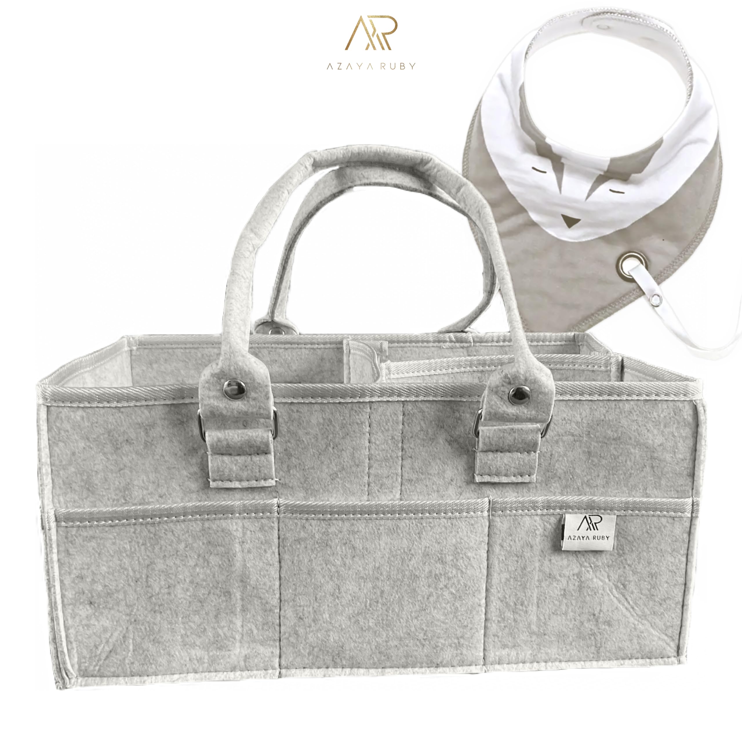 Azaya Ruby Nappy Caddy Organiser, Newborn Essentials, Baby Shower gifts for mum, baby boy, baby girl. New Born accessories for baby. Child toys organiser for bedroom