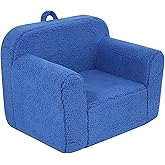 MOMCAYWEX Kids Snuggly-Soft Sherpa Chair, Cuddly Toddler Foam Chair for Boys and Girls, Sky Blue